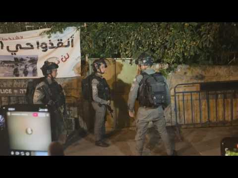 Protest in Seij Jarrah against the forced eviction of Palestinian families
