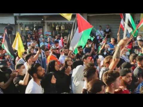 Hezbollah protests in Lebanon in solidarity with the Palestinian people