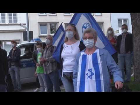 Vigil against anti-Semitism in front of the synagogue of the German city of Gelsenkirchen