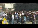 Palestinians protest near DCO checkpoint in Ramallah - Label : AFPTV - First images - Category : News