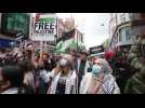 Thousands march in London in solidarity with Palestinians
