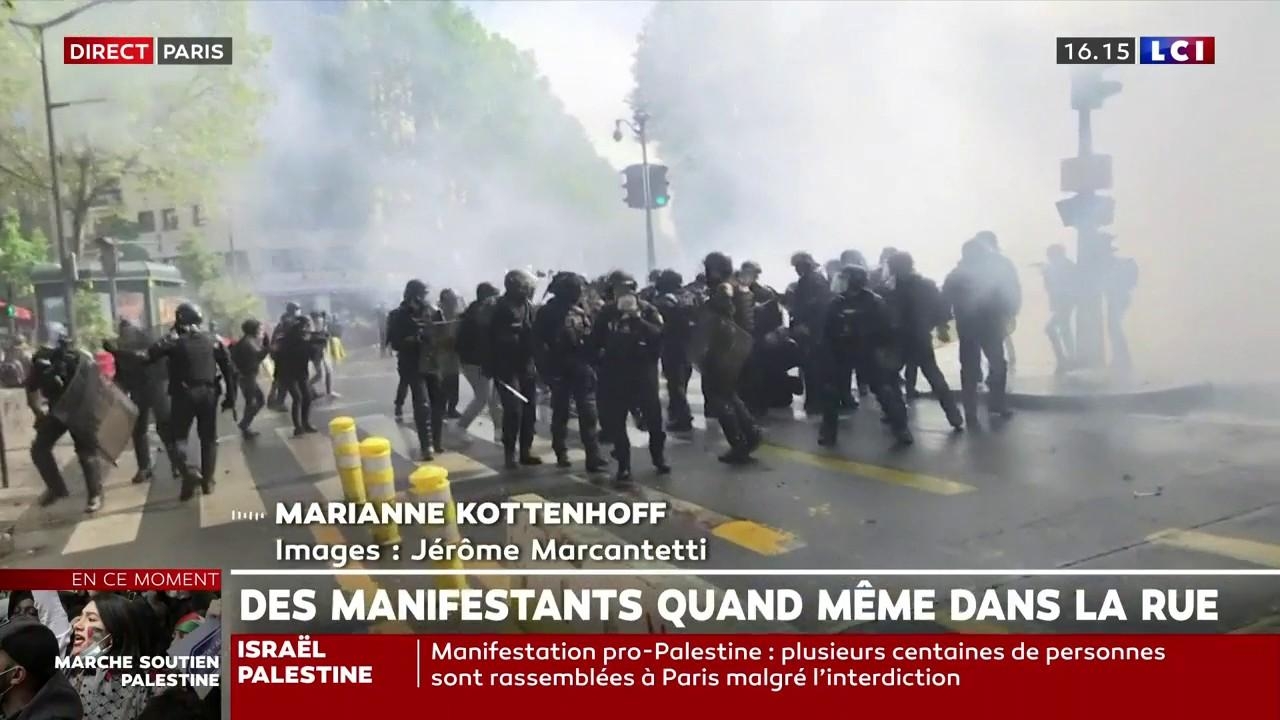 La situation se tend à Paris entre forces de l'ordre et manifestants (LCI)