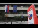 Footage of Slovakia embassy in Moscow after announcement of diplomats expulsion