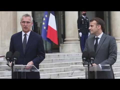 Stoltenberg and Macron meet at the Elysee ahead of NATO summit in June