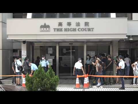 Images outside Hong Kong court after first national security conviction