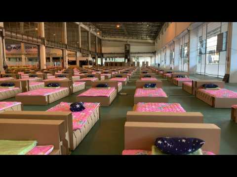 Nearly 2,000 cardboard beds set up for Thailand airport Covid hospital