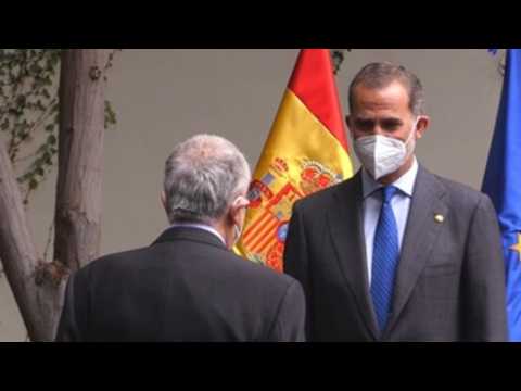 Spain's King Felipe VI meets with Spanish community in Peru ahead of Castillo's inauguration