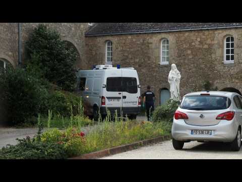 Images of site where priest killed in western France