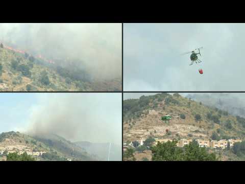 Italian authorities battle fire in national park near Rome