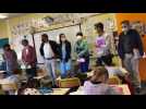 Annecy : le maire Francois Astorg en visite à l'école élémentaire des Teppes pour la rentrée des classes