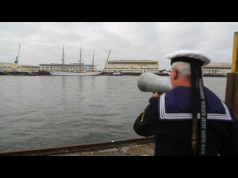 German school sailboat Gorch Fock returns to sail the waters