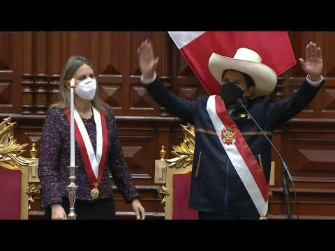 Pedro Castillo is sworn in as Peru's president