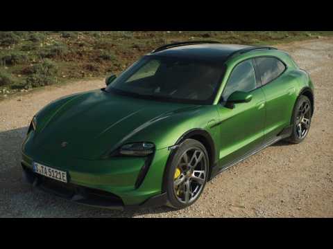 Porsche Taycan Turbo S Cross Turismo Design Preview in Green