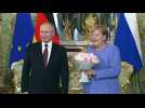 Russian President Vladimir Putin meets German Chancellor Merkel
