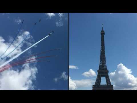 Tokyo 2020: Flypast above Paris marks handover of Olympics