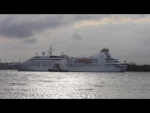 First cruise ship docks in Colombia after 17 mo. of pandemic port shutdown