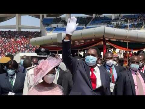 Hakainde Hichilema sworn in as president of Zambia