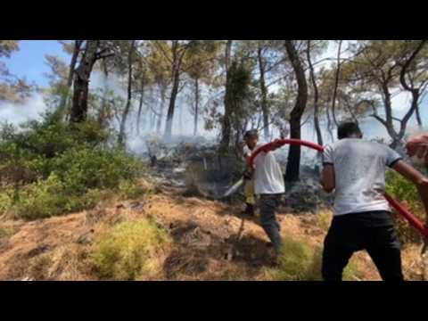 Firefighters continue to work on extinguishing wildfires in Turkey