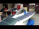Belgian engineering students work on a new model of solar car