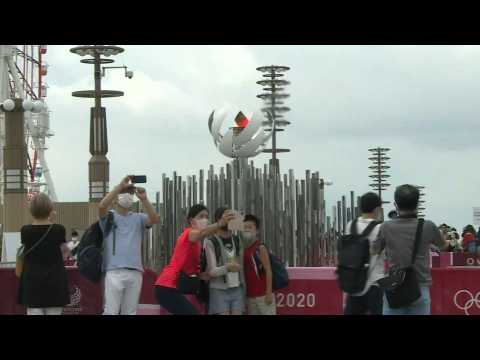 Tokyo 2020: Images of Olympic cauldron on day eight
