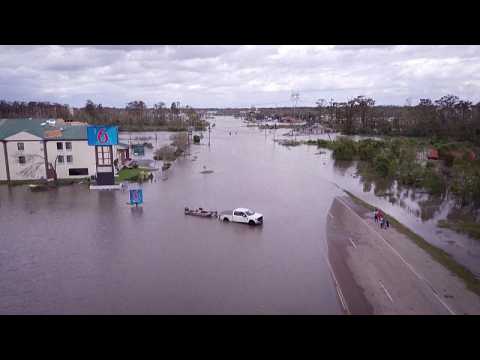 Hurricane Ida: flooded streets and destroyed homes at LaPlace in Louisiana