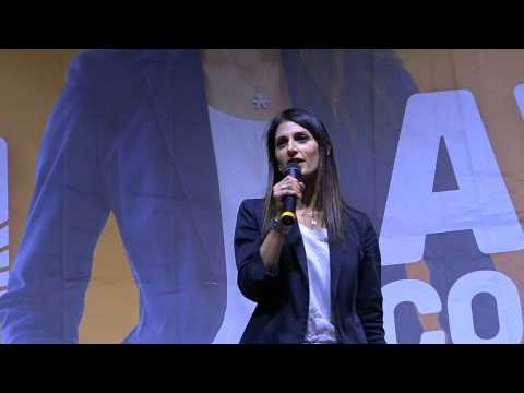 Mayoral candidate Virginia Raggi ends electoral campaign in Rome ahead of municipal elections