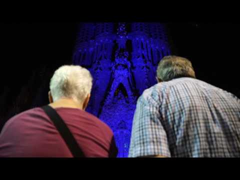 Sagrada Familia lights up in blue to commemorate International Day of Older Persons