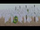600 white handkerchiefs displayed in Rio in memory of Covid victims