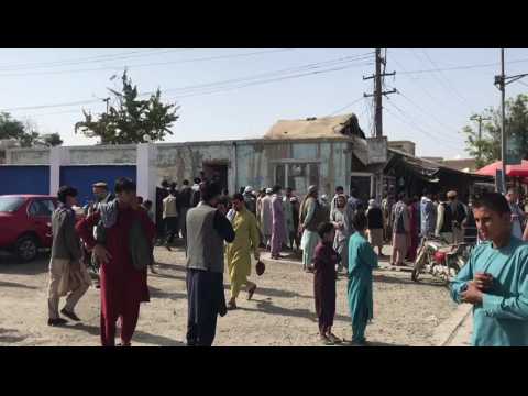 Afghanistan: Images of people in Kunduz city centre following mosque blast