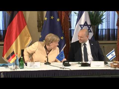 Germany's Merkel and Israel's Bennett address cabinet meeting during farewell tour