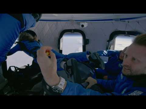 'Oh wow': Shatner and Blue Origin crew enjoy zero gravity in capsule