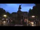 Dozens of Dominicans demand removal of Columbus statue