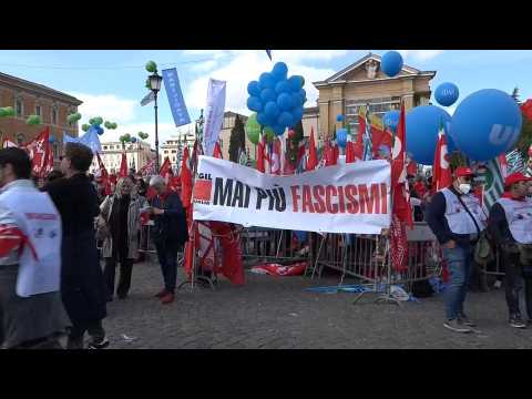 Thousands rally against fascism in Rome