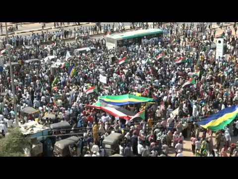 Pro-civilian rule protestors take to the streets in central Khartoum