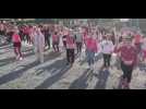 Un flashmob à Boué pour Octobre rose
