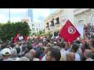 Tunisians hold a rally against President Saied