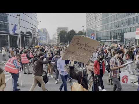 Protest in Brussels over climate change