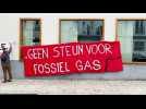 Des activistes au siège d'Ecolo-Groen pour dénoncer les futures centrales au gaz