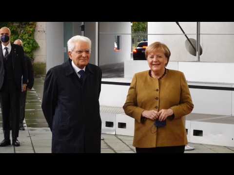 Angela Merkel receives Italian President Sergio Mattarella