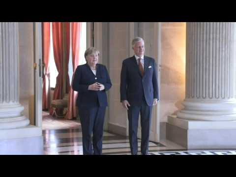 Germany's Angela Merkel meets Belgian King Philippe in Brussels