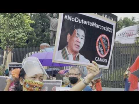 Protest in Philippines against presidential candidacy of son of ex-dictator Marcos