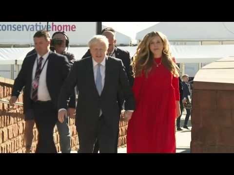 British Prime Minister Boris Johnson arrives for Party Conference speech