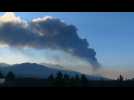 Footage of the cloud of ash in La Palma