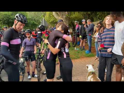 Johannesburg pays tribute to a cyclist who died after being run over
