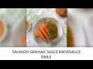 Saumon gravlax, sauce raevesauce