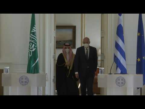 Greek FM Nikos Dendias hosts Saudi counterpart Prince Faisal bin Farhan