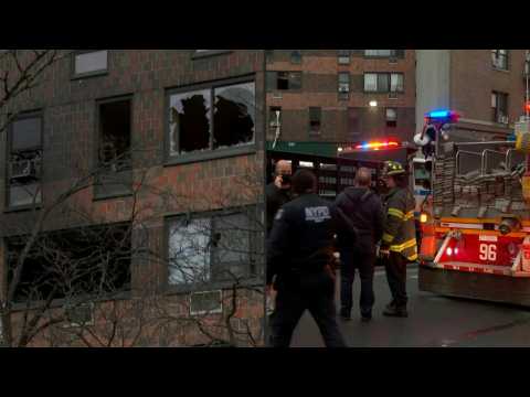 Scene outside New York City apartment fire which killed at least 19