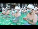 Tokyo worshippers pray for good health in ice water purification ceremony