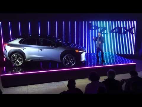 Toyota Debuts All-Electric bZ4X Production Model - Stage Unveiling