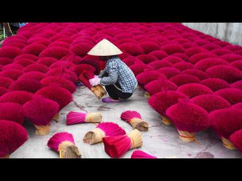 Vietnam incense village dazzles ahead of Lunar New Year, though sales down